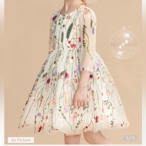 Beautiful embroidered flower girl dress